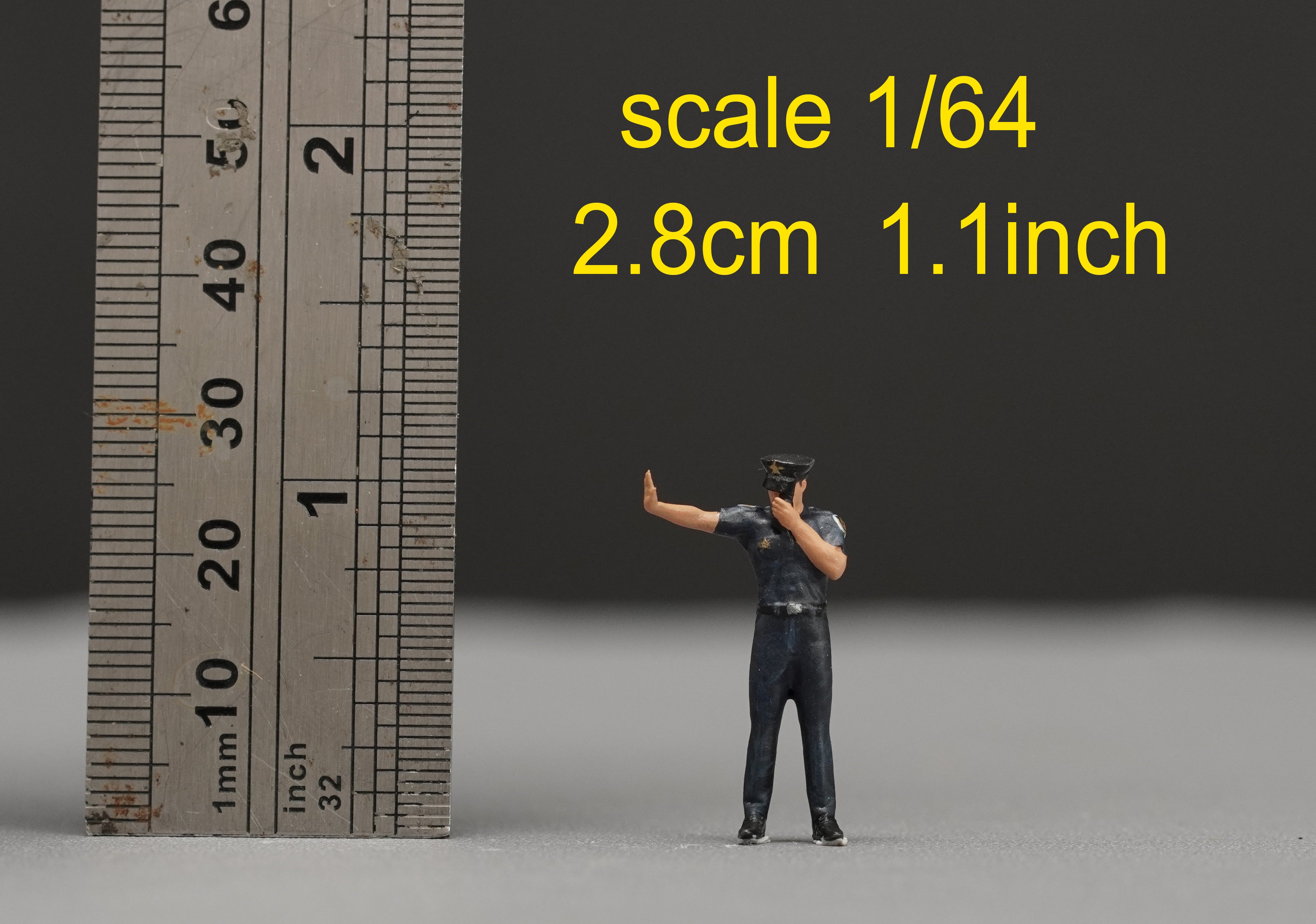 Asian Police figurine handpaint high detail 1:18 to HO scale