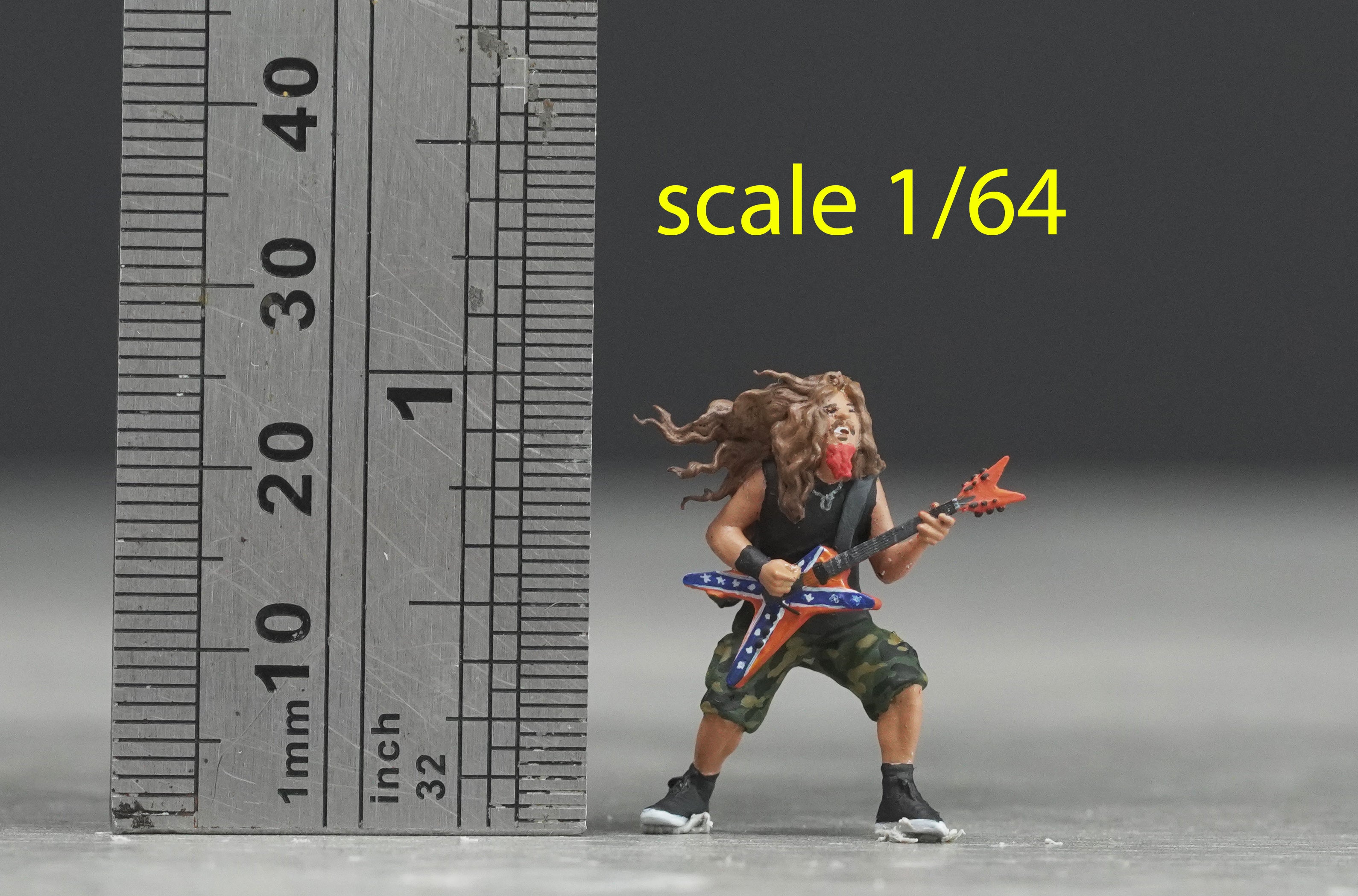 Guitar artist figure HO 1/64 1/43 1/24 1/18 Scale handpaint high detail