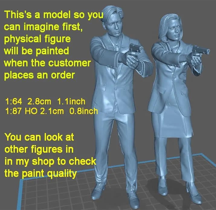 XYZ-Files Fox Dana figurine handpaint high detail 1:18 to HO scale