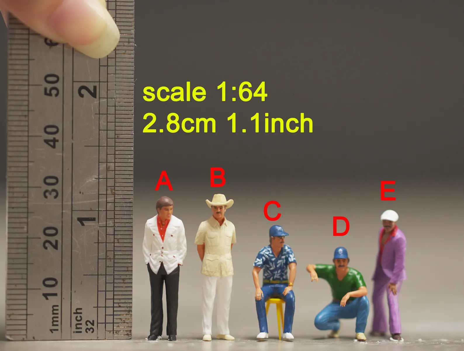 Magnum hat figure HO 1/64 1/18 1/43 Scale handpaint high detail