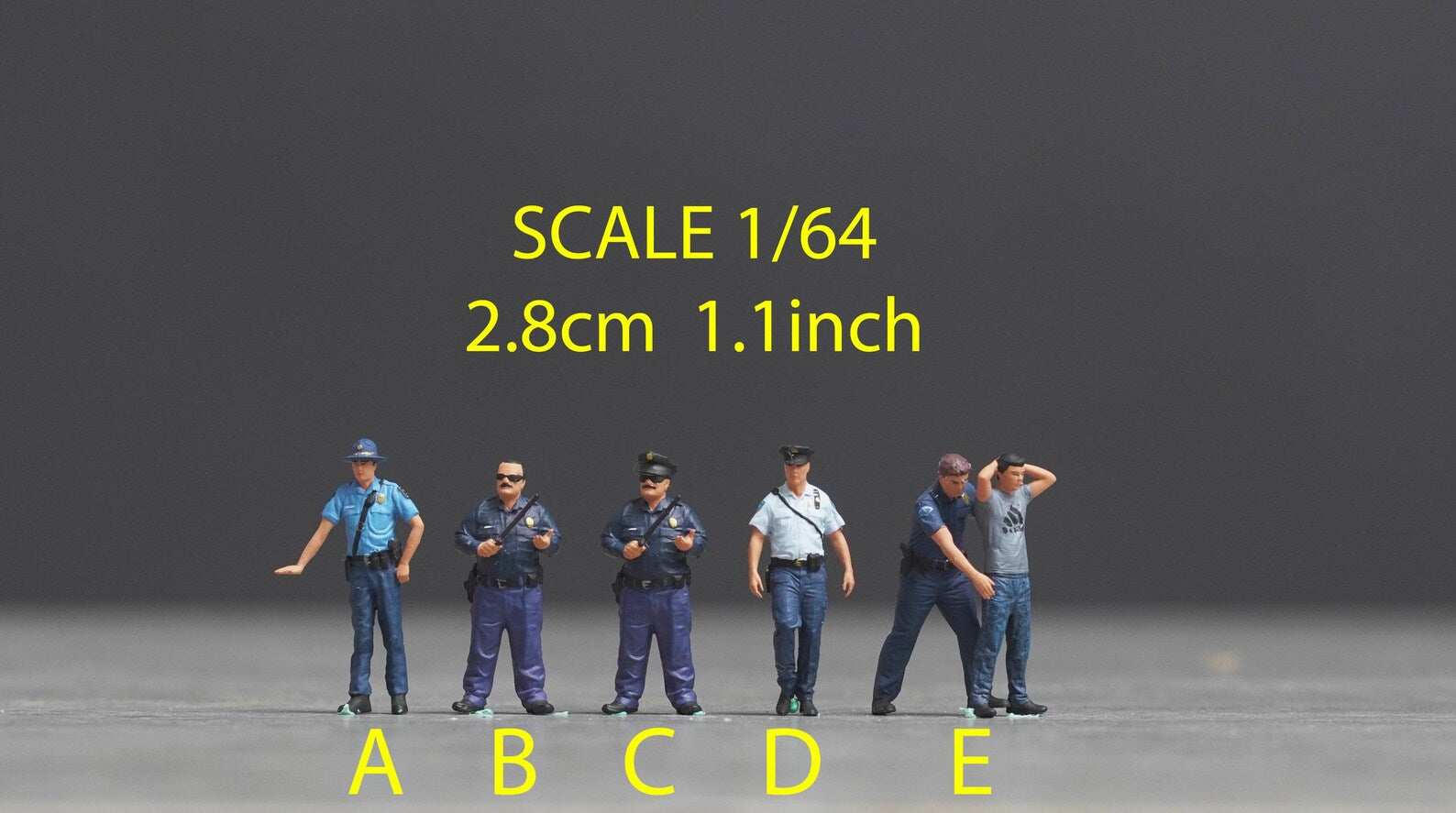 Police figure HO 1/64 1/18 1/24 1/35 1/43-48 1/72 N-scale B77-81