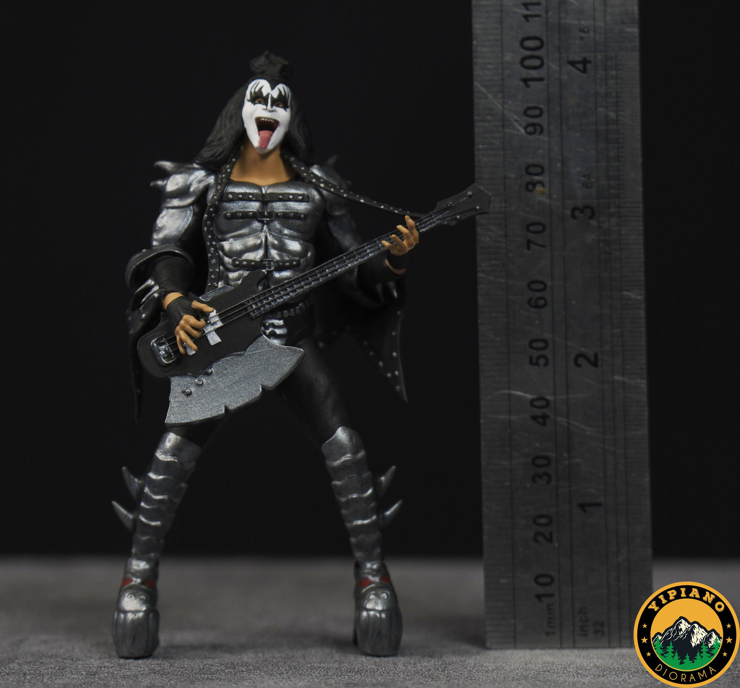 Rocker guitarist figure handpaint high detail 1:18 scale (4inches)