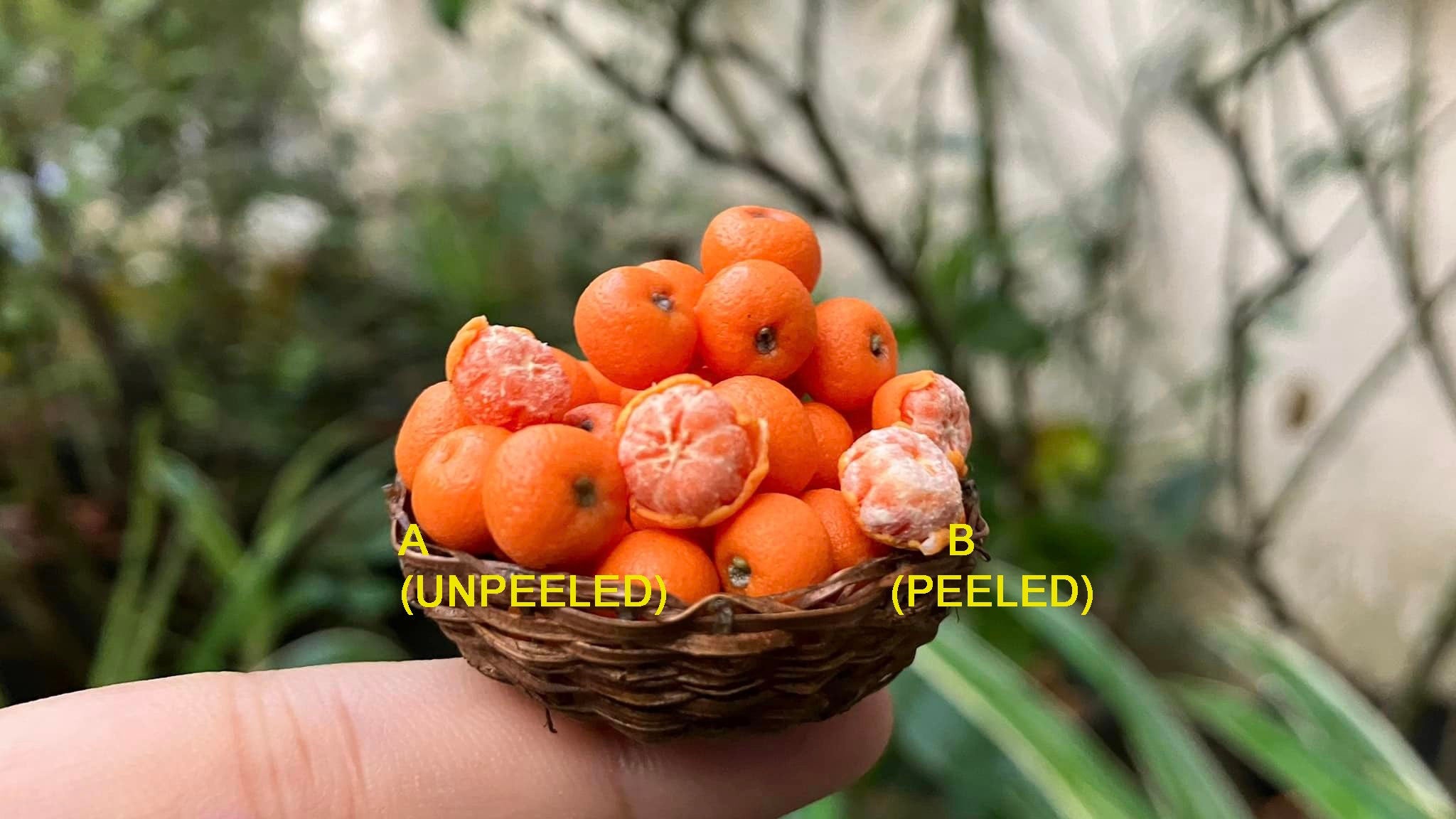 1/12 Orange Miniature Fruit ( 5pcs- NO Bamboo basket)