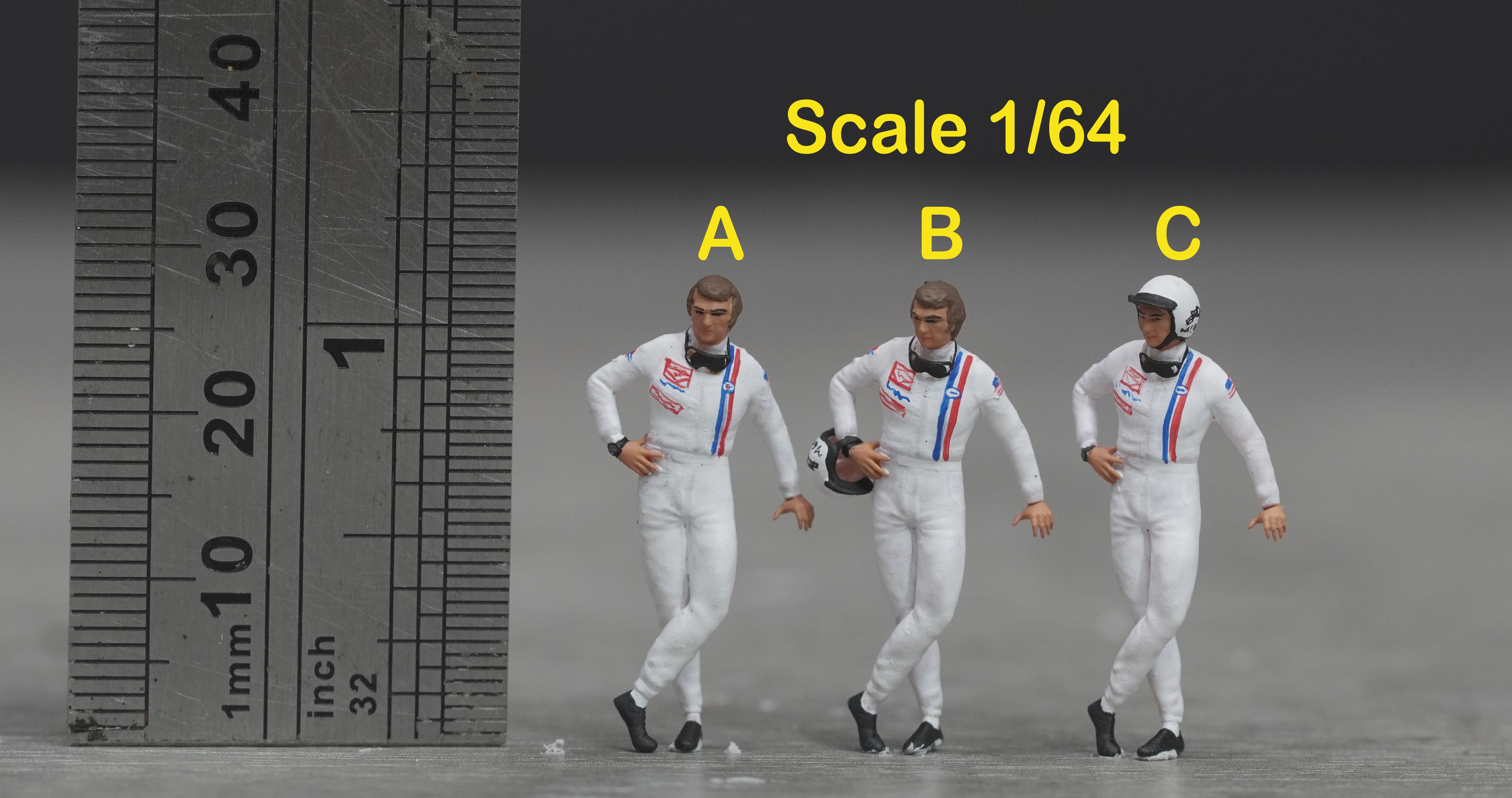 F1 Racer figure HO 1/64 1/43 1/24 1/18 Scale handpaint high detail AT45-47