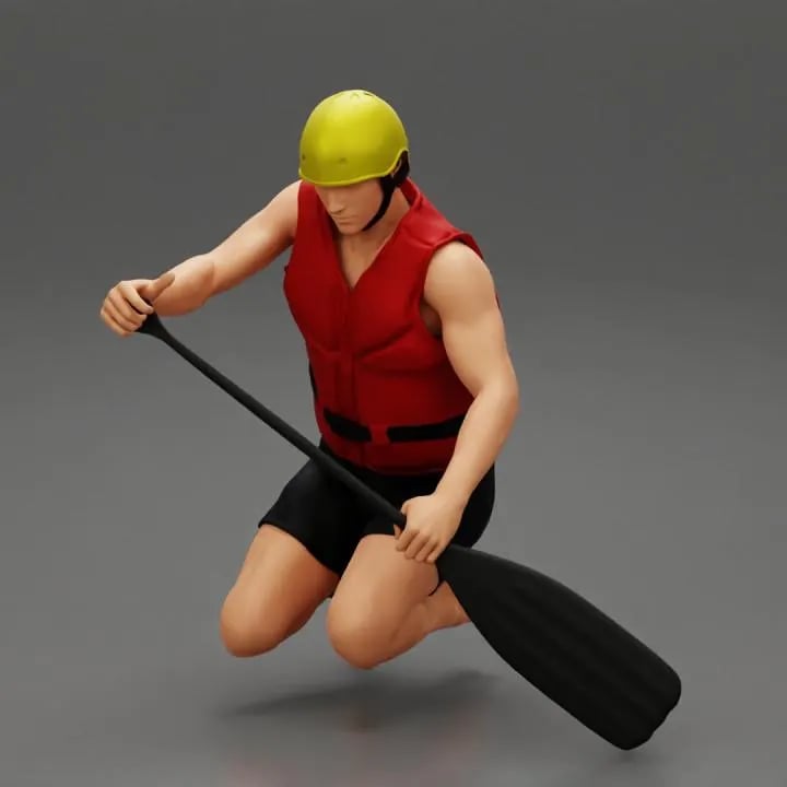 Paddle man figure 1:18 to 1/64 HO scale handpaint high detail