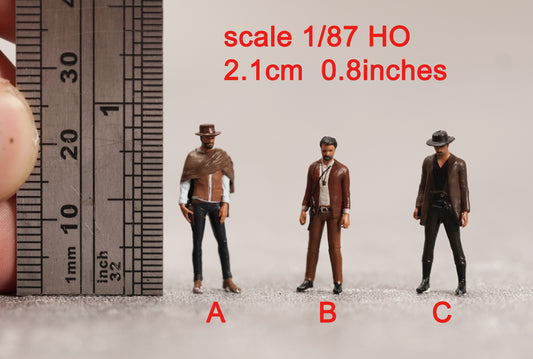 Good and Bad man figure 1:18 to 1/64 HO scale handpaint high detail