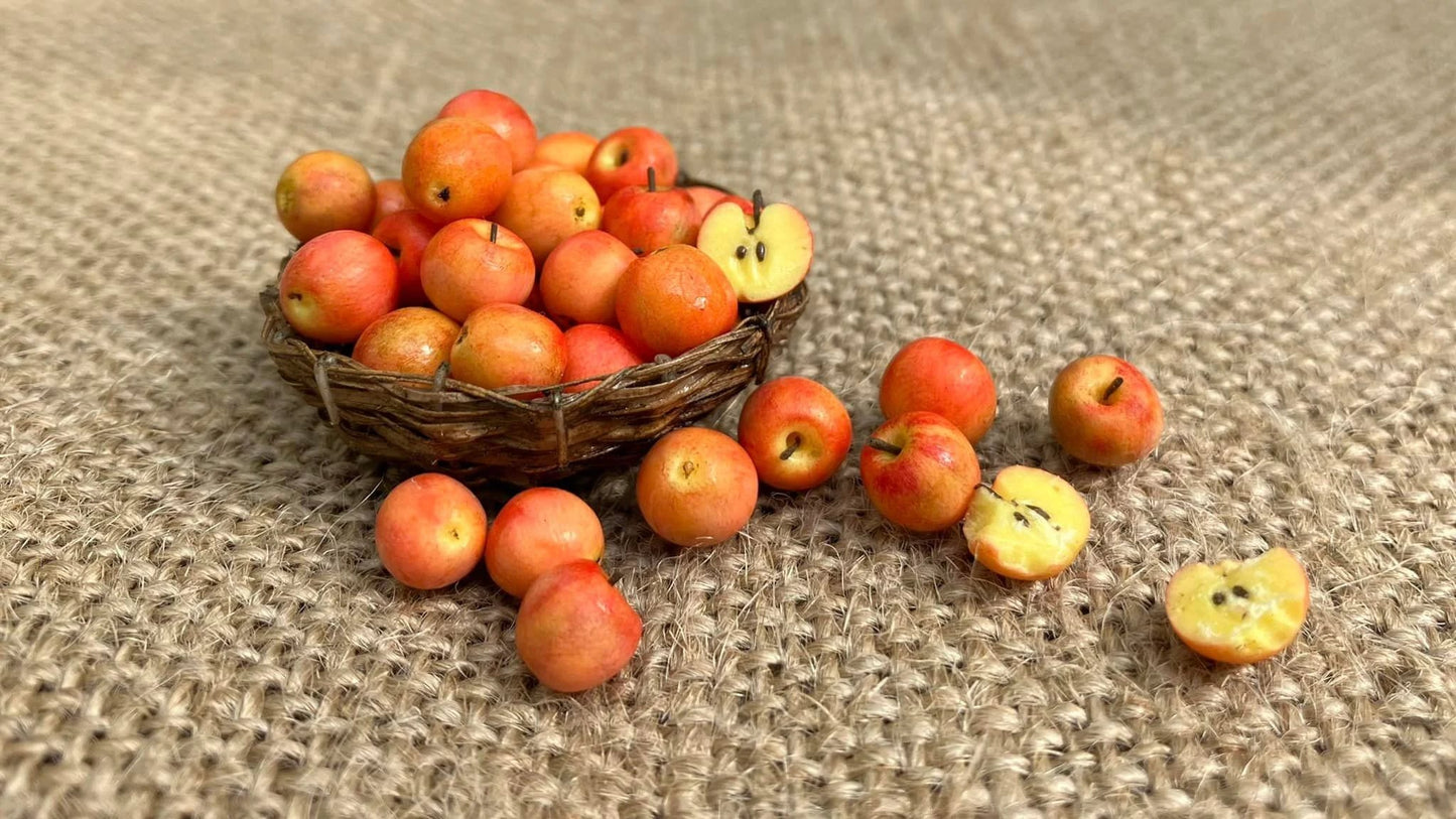 1/12 Apple Miniature Fruit (5pcs- WITHOUT BAMBOO BASKET)