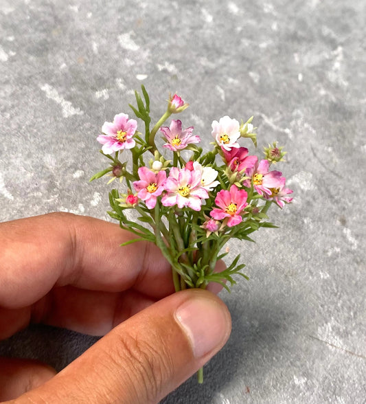 Cosmea flower clay for miniature (a bunch like picture)