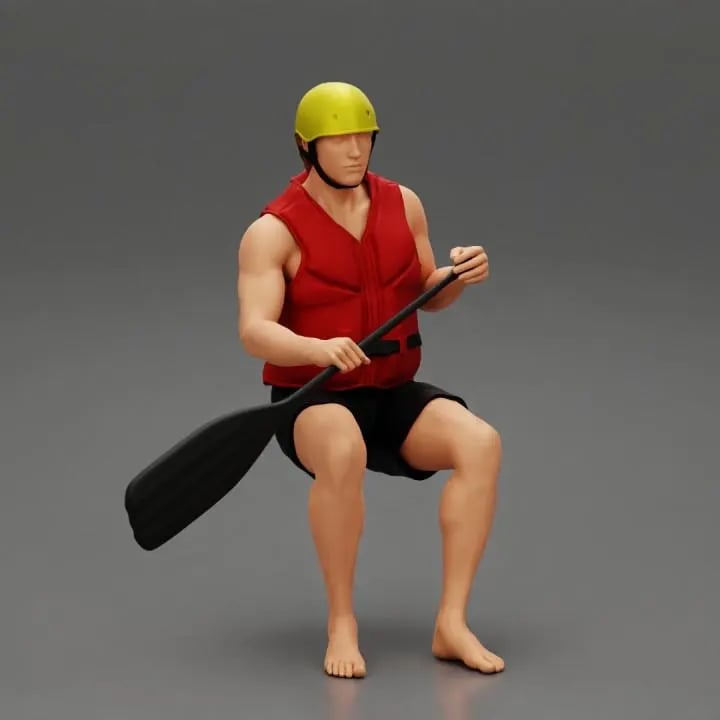 Paddle man figure 1:18 to 1/64 HO scale handpaint high detail