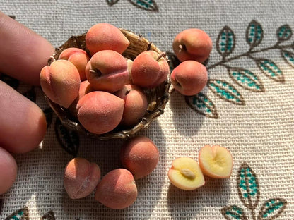 1/12 Peach Clay Miniature Fruit (5pcs- WITHOUT BAMBOO BASKET)