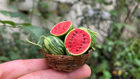 1/12 Watermelon Miniature Fruit (3 pcs - NOT BAMBOO BASKET)