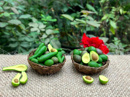 1/12 Avocado Miniature Fruit (5pcs- WITHOUT BAMBOO BASKET)