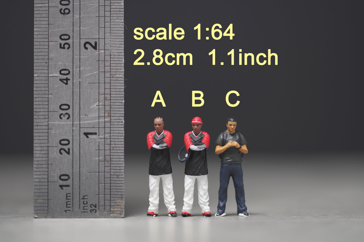 Man figure 1:18 to 1/64 HO scale handpaint high detail