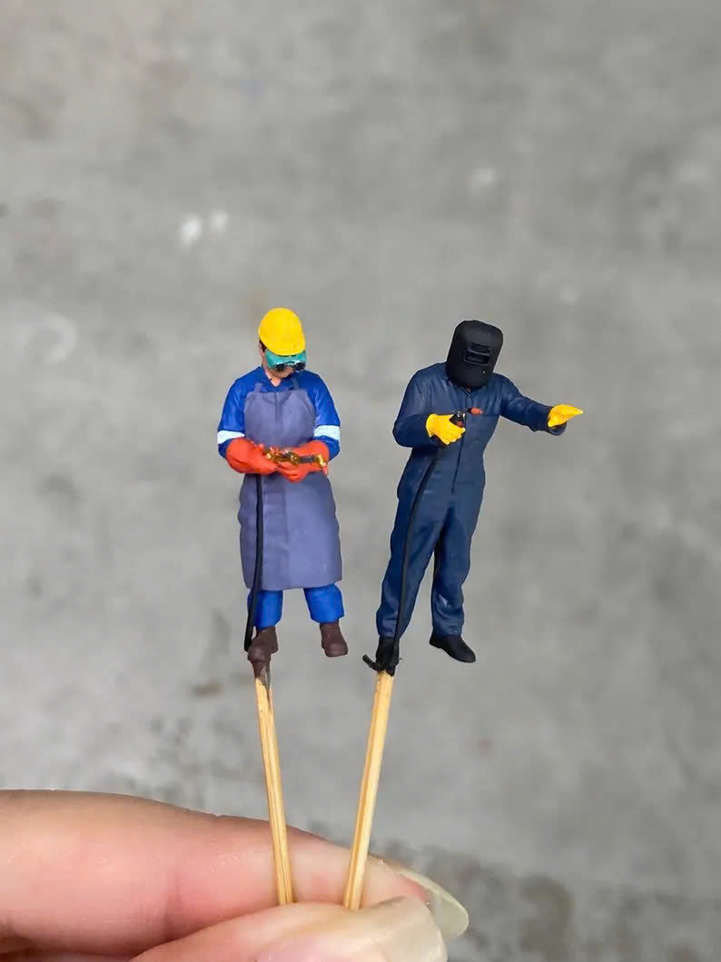 Welder figure HO 1/64 1/43 1/24 1/18 Scale handpaint high detail