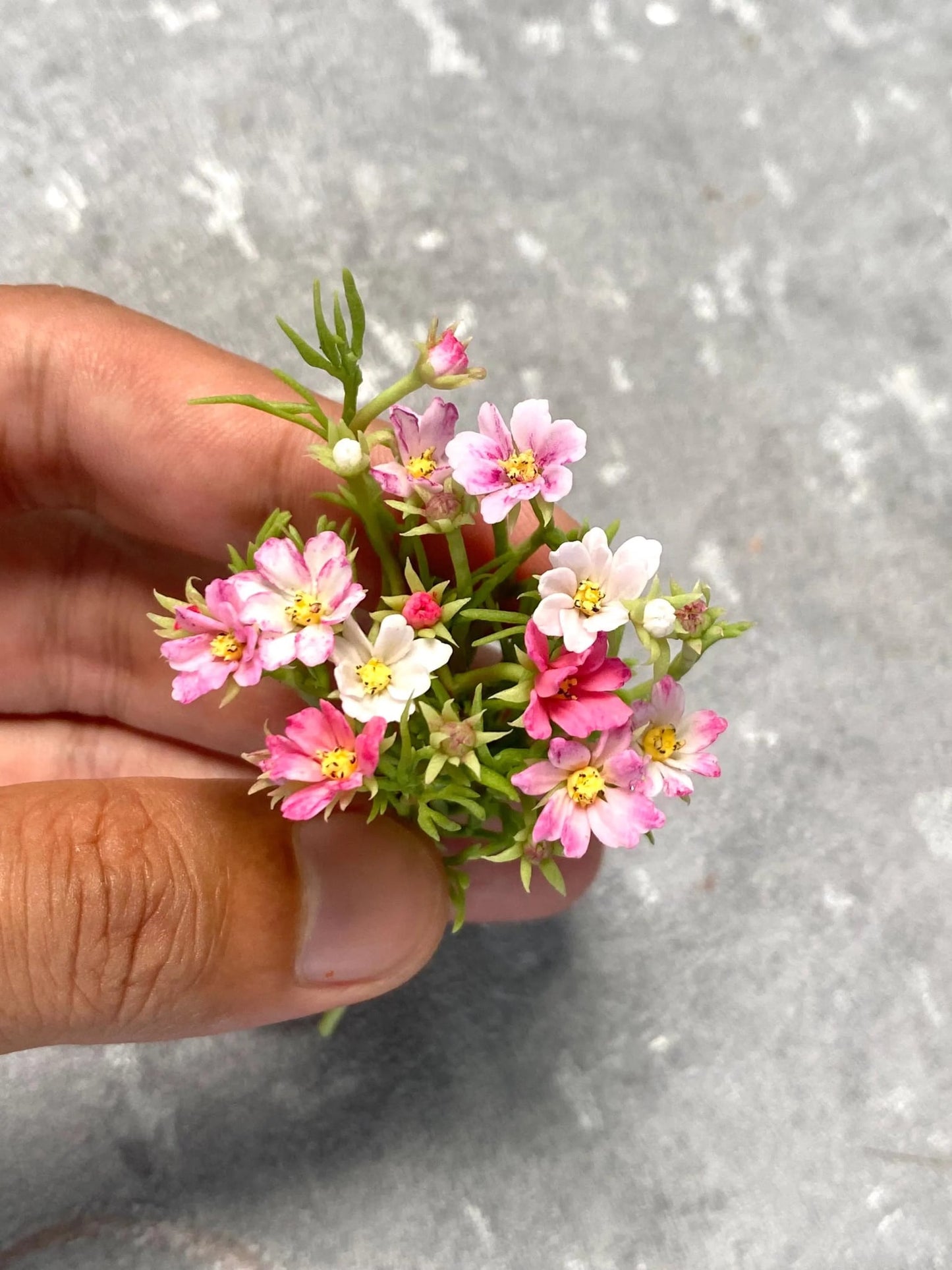 Cosmea flower clay for miniature (a bunch like picture)