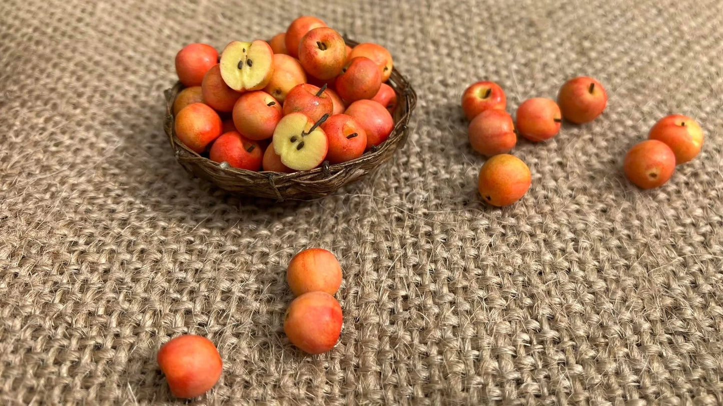 1/12 Apple Miniature Fruit (5pcs- WITHOUT BAMBOO BASKET)