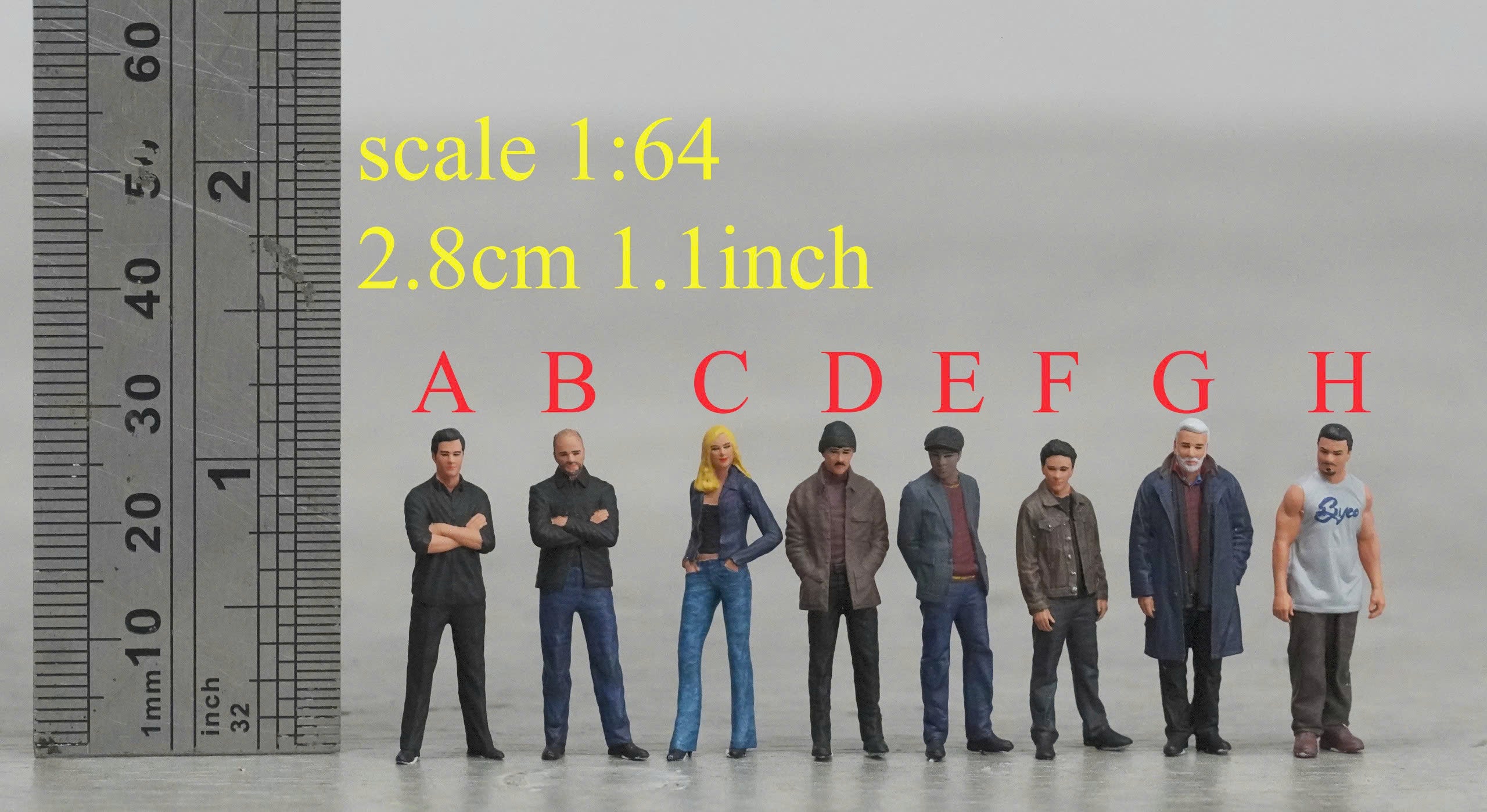 Italian men figure HO 1/64 1/18 1/43 Scale handpaint high detail