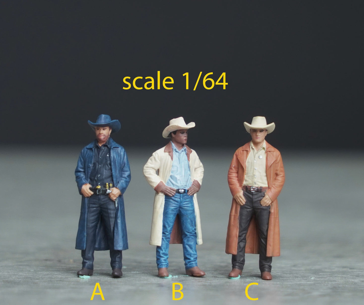 Texas Cowboy figure 1:18 to 1/64 HO scale handpaint high detail