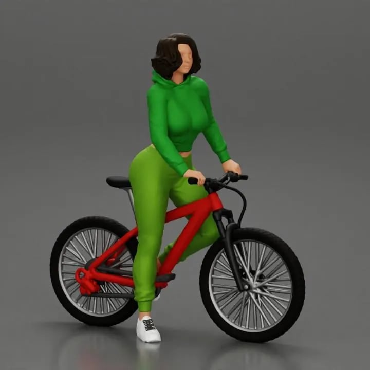 Bike figure miniature 1:18 to HO scale handpaint high detail
