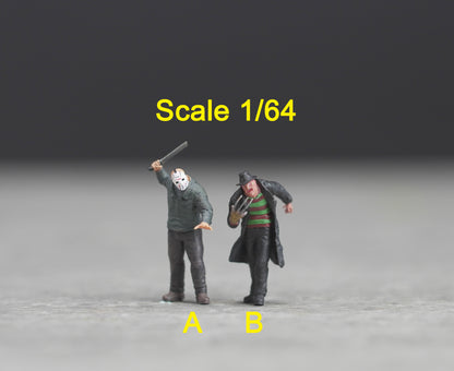 Horror killer figure HO 1/64 1/43 1/24 1/18 Scale handpaint high detail A284-285