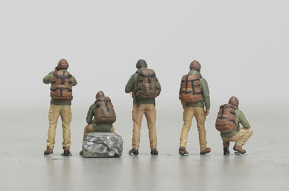 Hiker man figure HO 1/64 1/18 1/43 Scale handpaint high detail