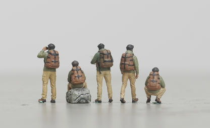 Hiker man figure HO 1/64 1/18 1/43 Scale handpaint high detail