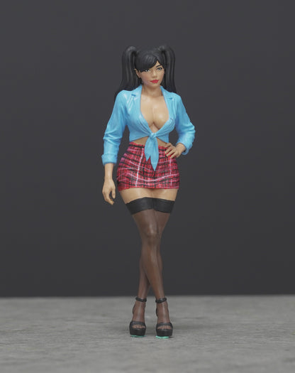 School sexy girl figure  HO 1/64 1/43 1/24 1/18 Scale handpaint high detail
