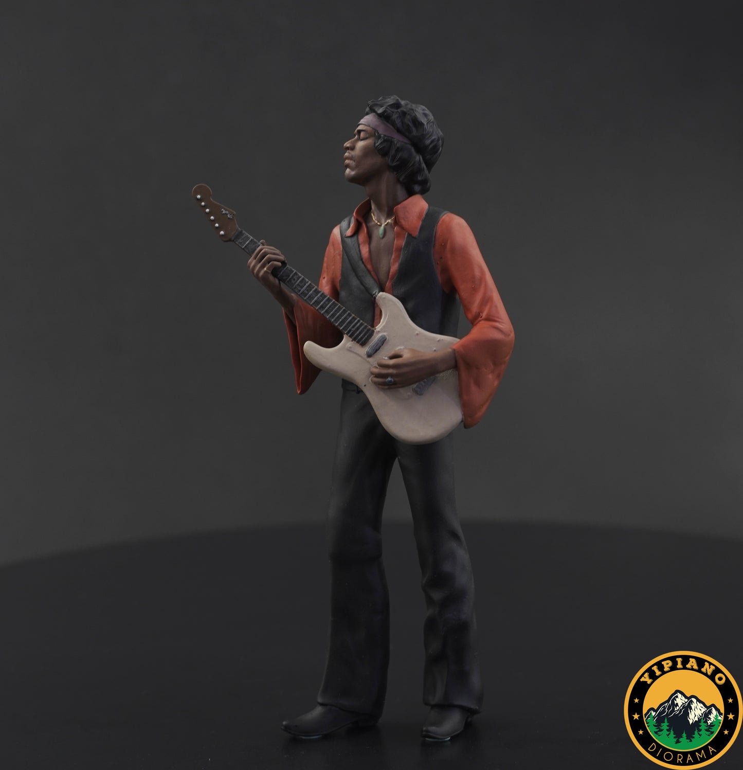 Black Guitarist rocker figure handpaint high detail 1:18 to HO scale