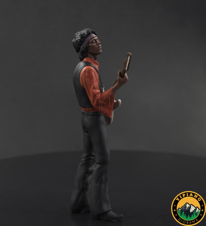 Black Guitarist rocker figure handpaint high detail 1:18 to HO scale