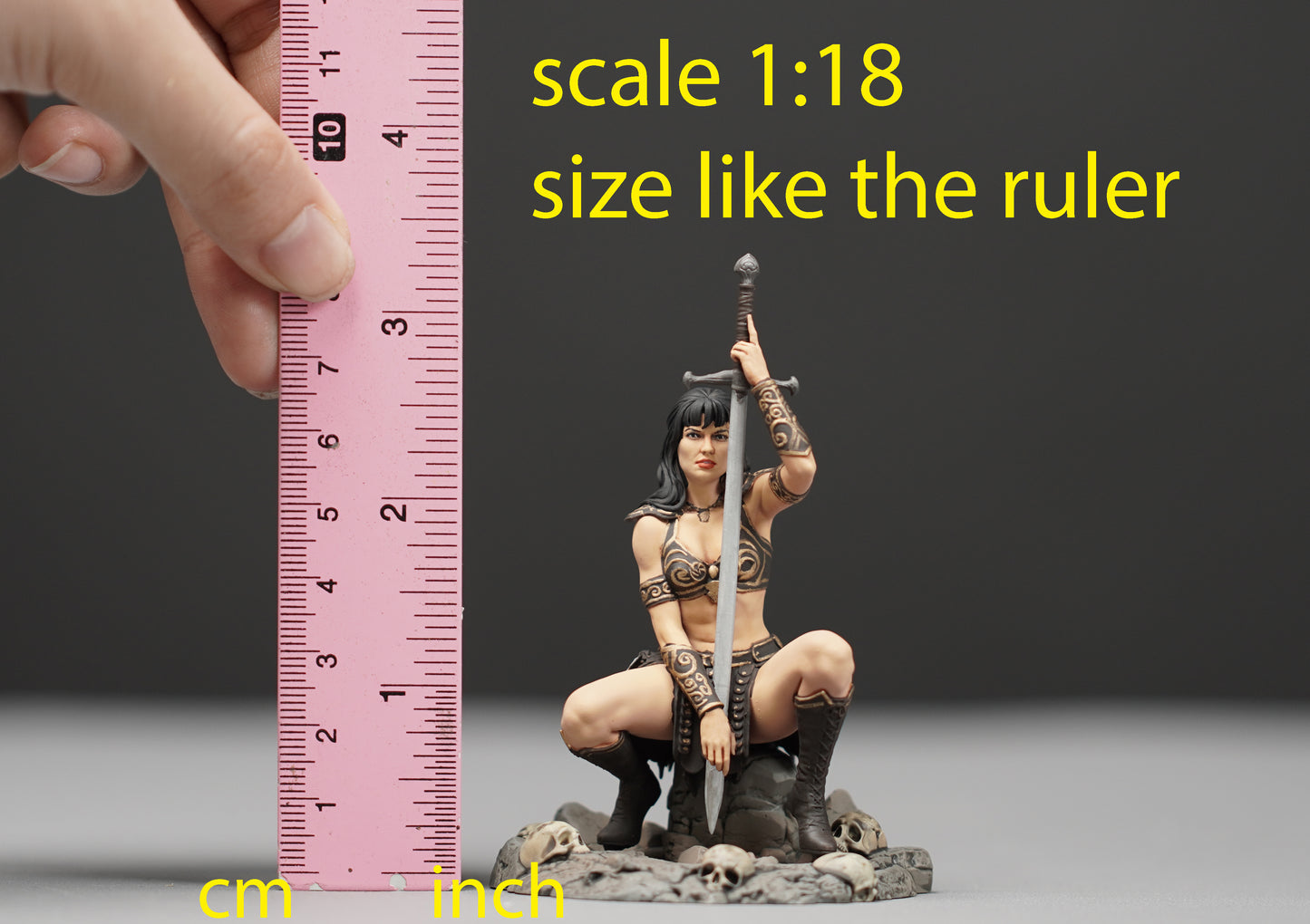 Xee Na warrior princess figurine handpaint high detail 1:18 to HO scale