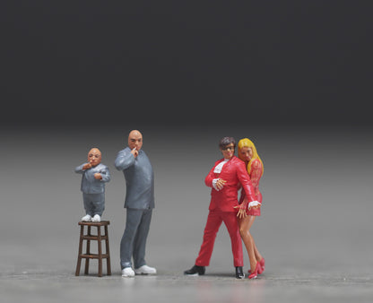 Evil mini and dancing couple figure handpaint high detail 1:18 to HO scale