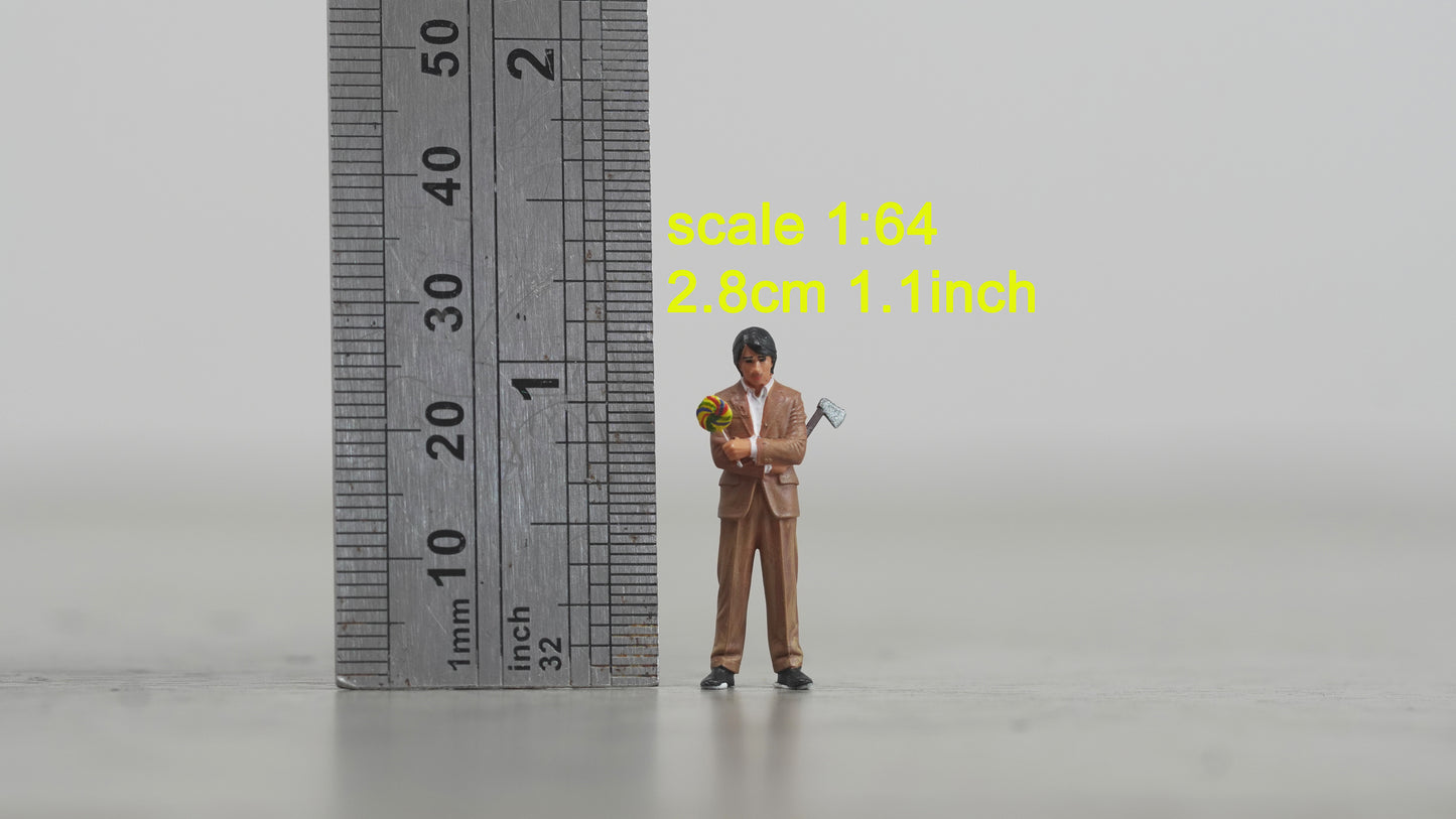 Man figurine handpaint high detail 1:18 to HO scale