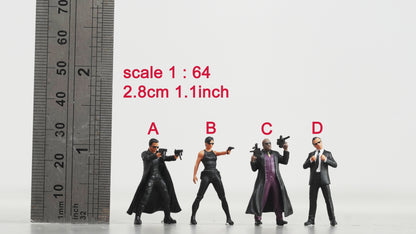 Team In Black figure HO 1:64 Scale handpaint high detail A214-215-216-217