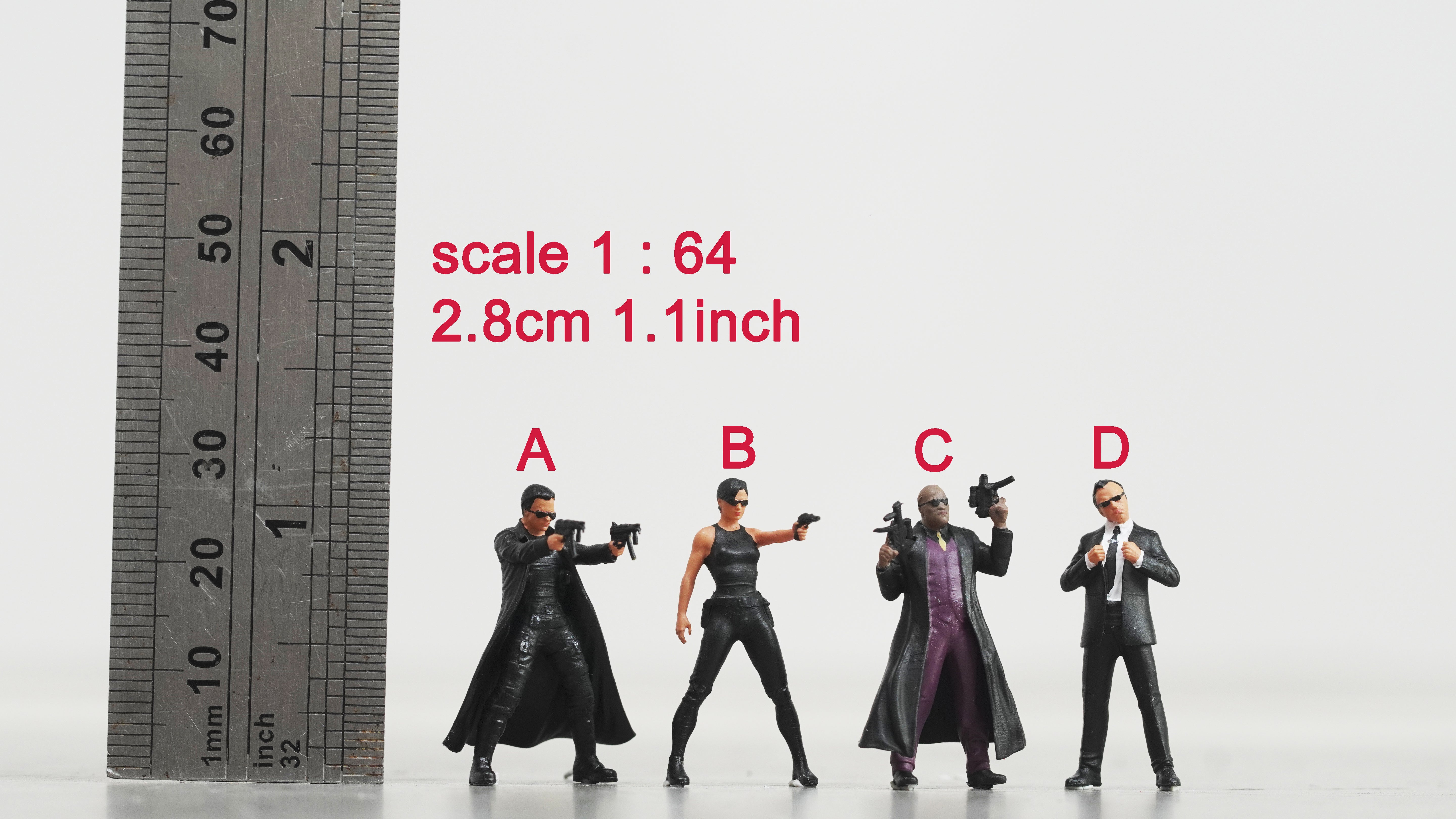 Team In Black figure HO 1:64 Scale handpaint high detail