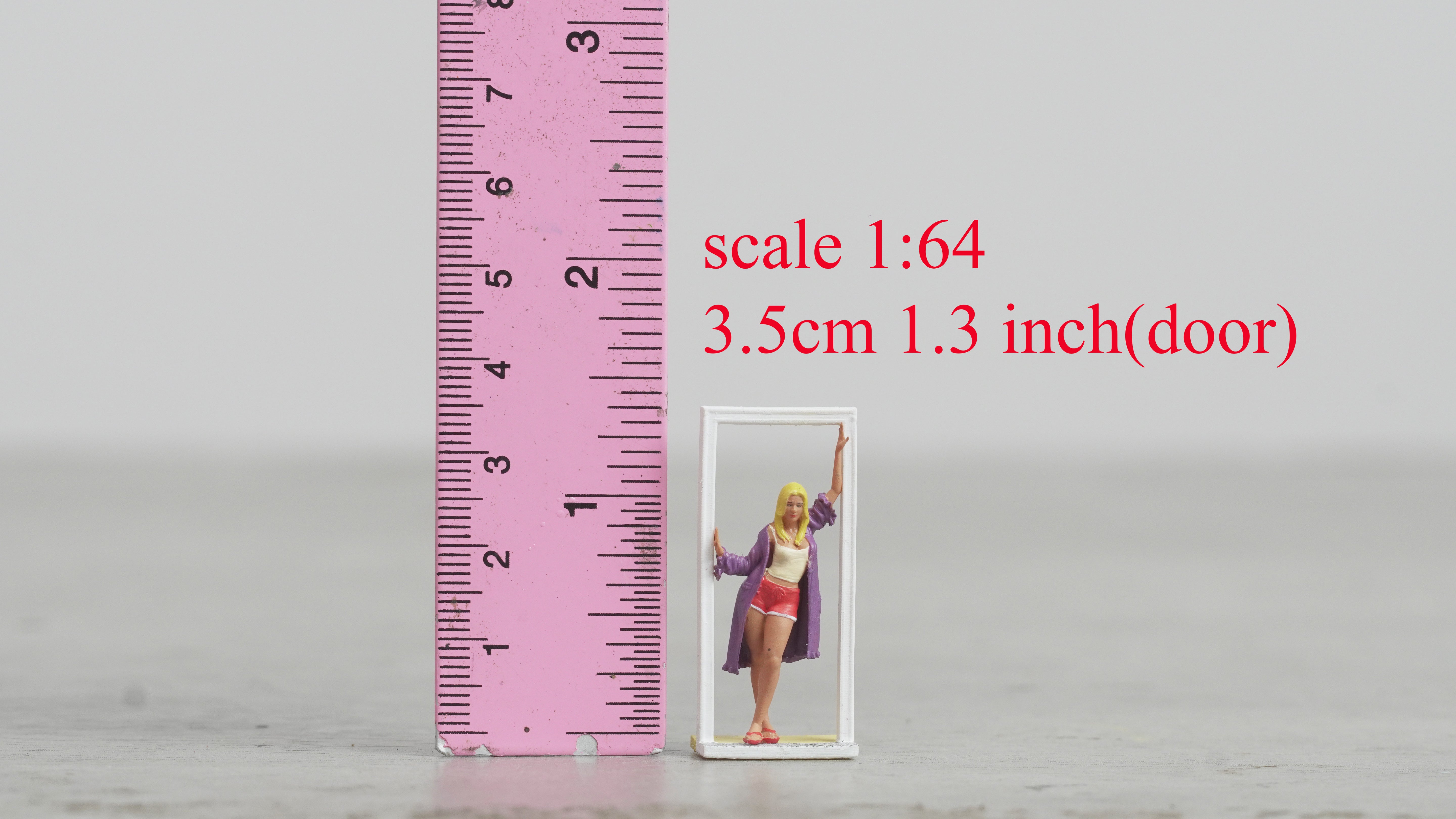 Girl leaning against the door figure handpaint high detail 1:18 to HO scale