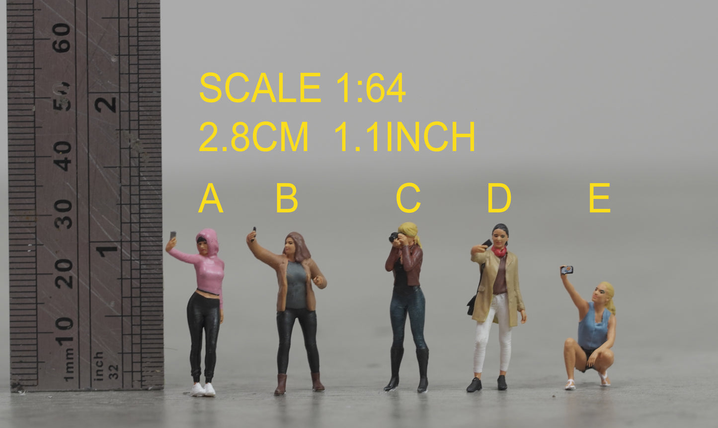 Take selfies figure HO 1/64 1/18 1/43 Scale handpaint high detail