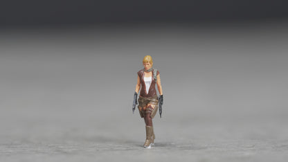 Girl with gun figure HO 1/64 1/43 1/24 1/18 Scale handpaint high detail