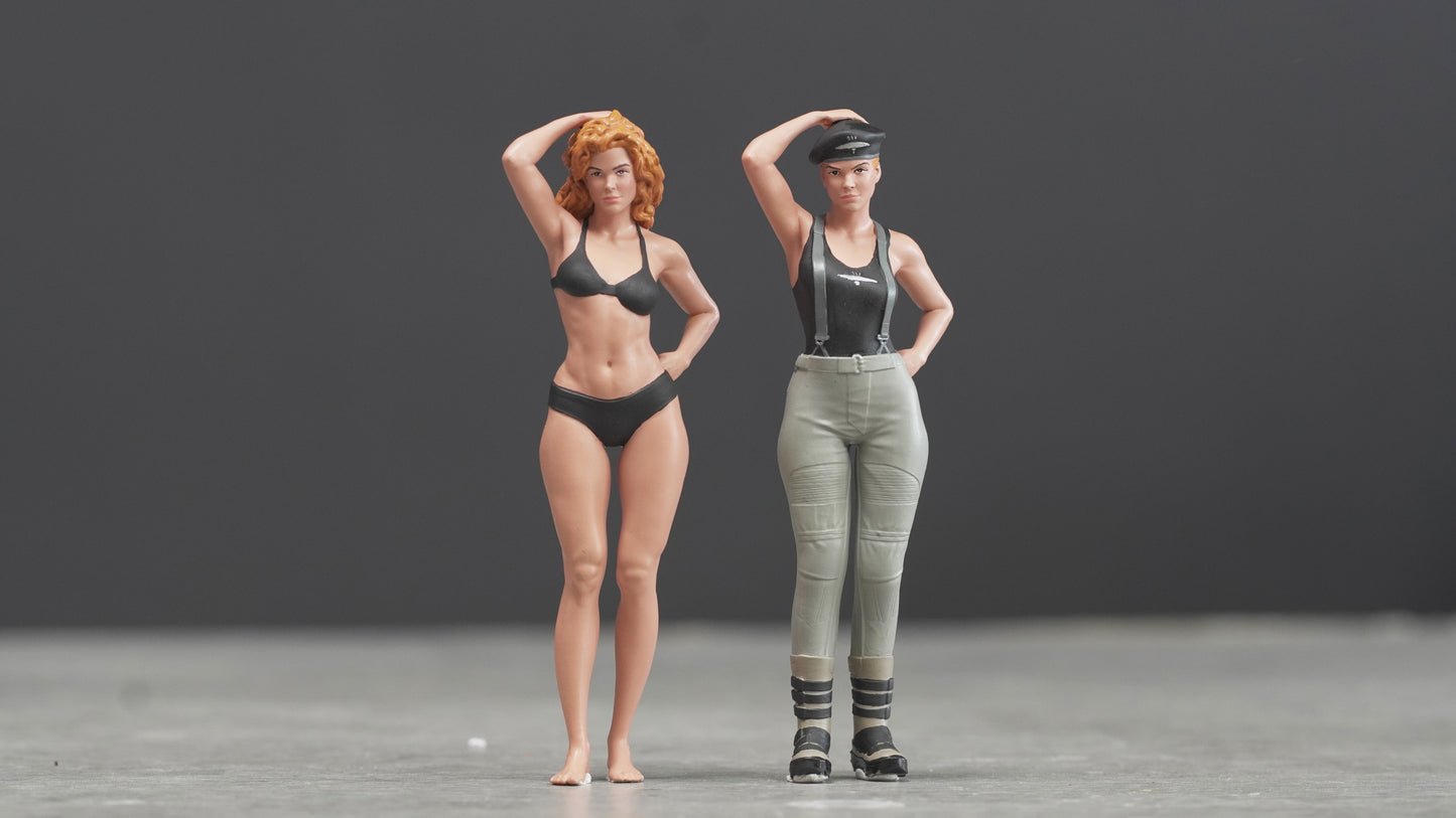 Girl sexy black bikini figure HO 1/64 1/43 1/24 1/18 Scale handpaint high detail
