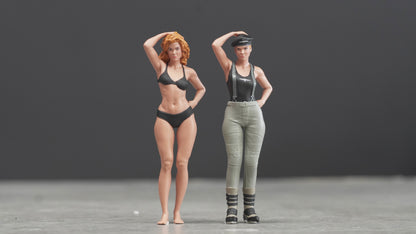 Girl sexy black bikini figure HO 1/64 1/43 1/24 1/18 Scale handpaint high detail