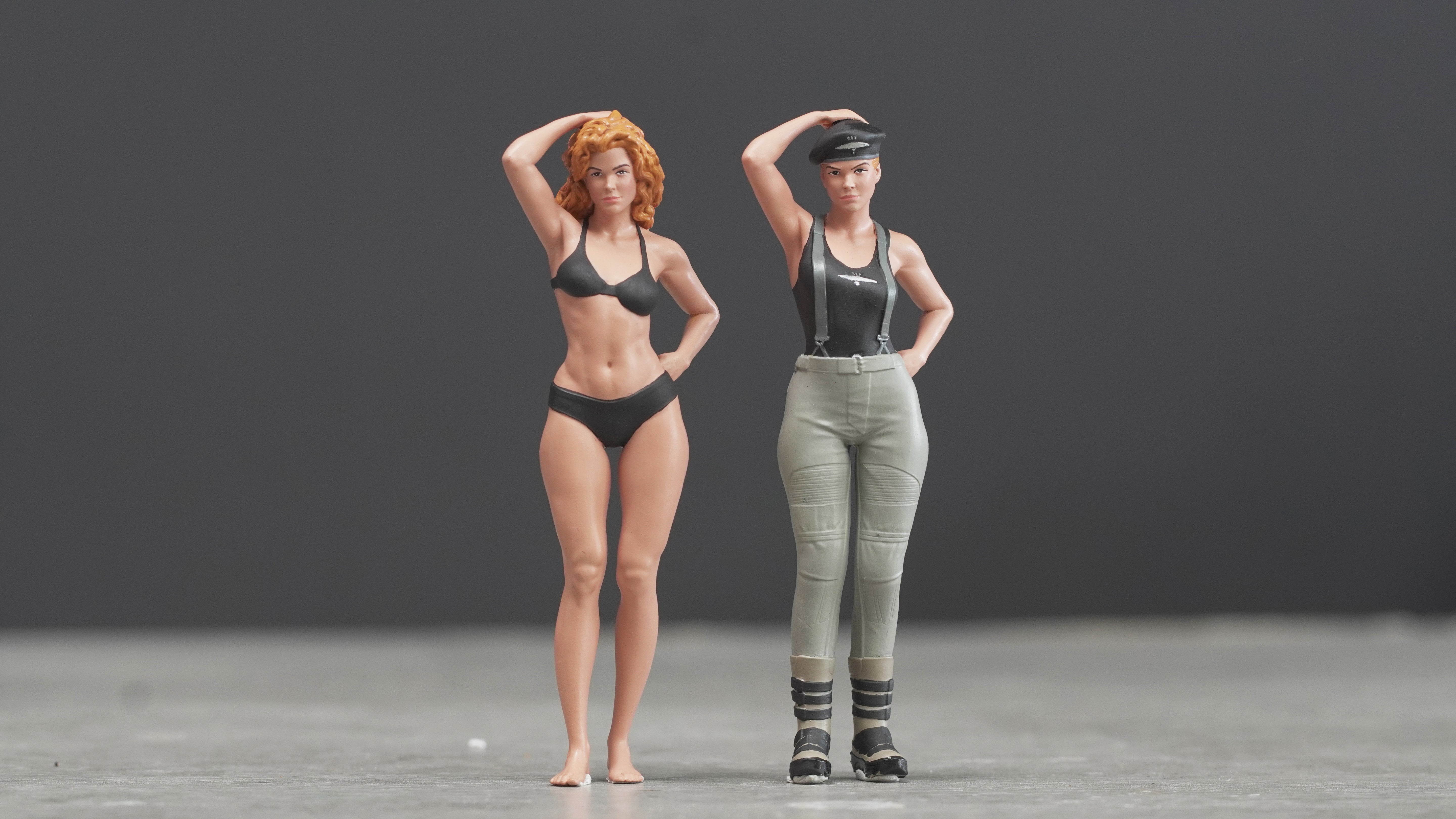 Girl sexy black bikini figure HO 1/64 1/43 1/24 1/18 Scale handpaint high detail