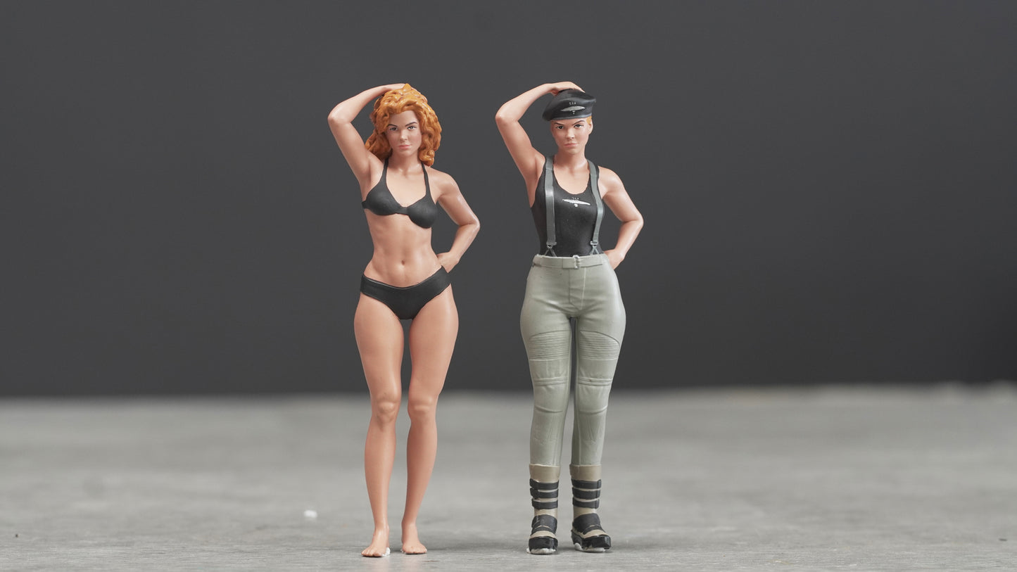 Girl sexy black bikini figure HO 1/64 1/43 1/24 1/18 Scale handpaint high detail