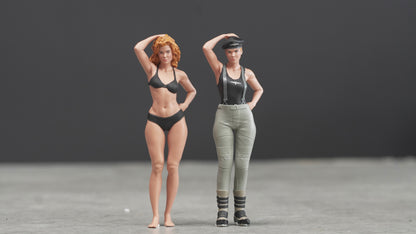 Girl sexy black bikini figure HO 1/64 1/43 1/24 1/18 Scale handpaint high detail