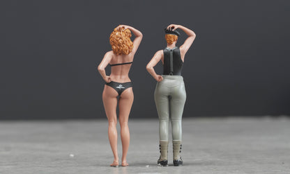 Girl sexy black bikini figure HO 1/64 1/43 1/24 1/18 Scale handpaint high detail