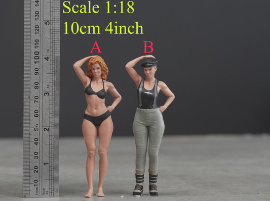 Girl sexy black bikini figure HO 1/64 1/43 1/24 1/18 Scale handpaint high detail