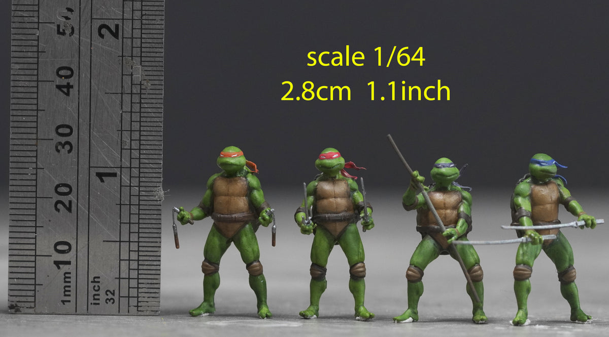 Ninja Turtles figure HO 1/64 1/43 1/24 1/18 Scale handpaint high detail A267-270