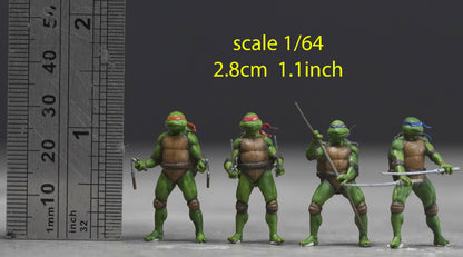 Ninja Turtles figure HO 1/64 1/43 1/24 1/18 Scale handpaint high detail A267-270