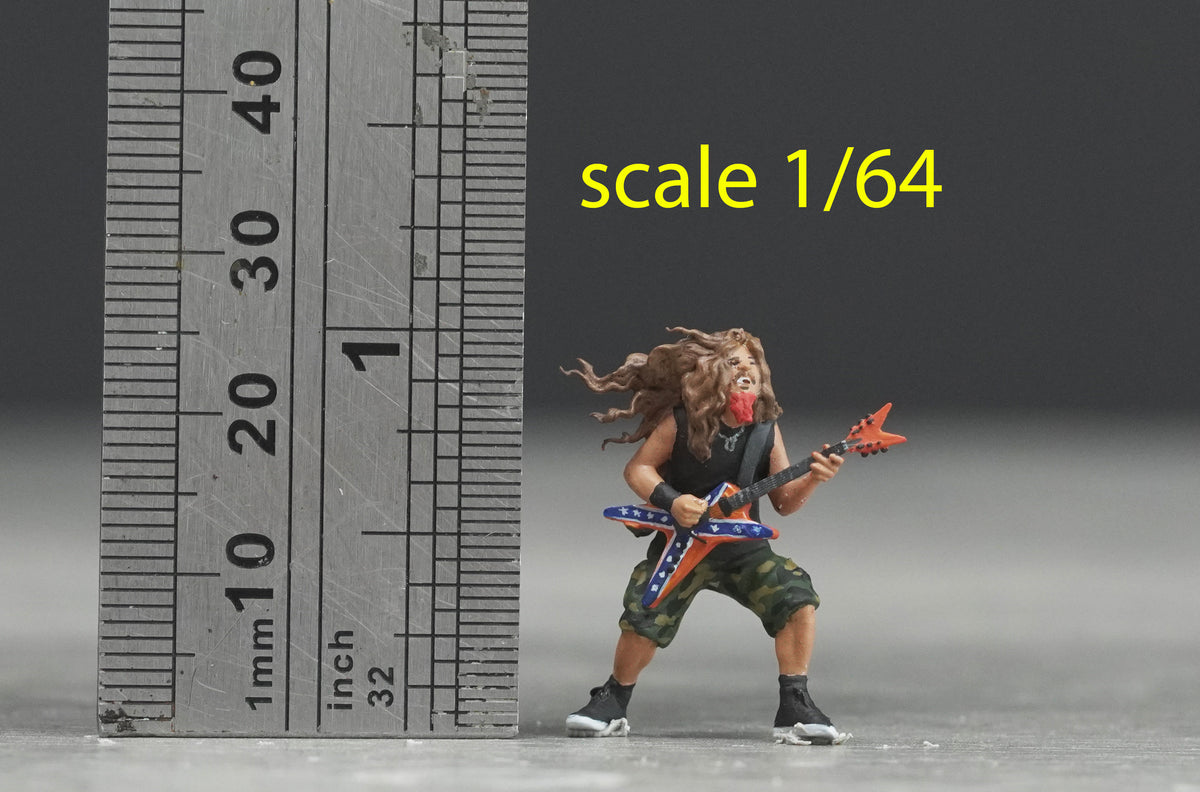 Guitar artist figure HO 1/64 1/43 1/24 1/18 Scale handpaint high detail