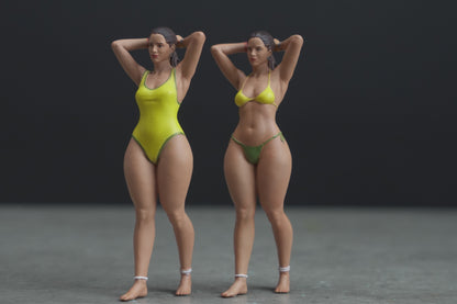 Pin up Girl figure HO 1/64 1/43 1/24 1/18 Scale handpaint high detail g81-82