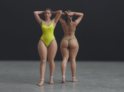 Pin up Girl figure HO 1/64 1/43 1/24 1/18 Scale handpaint high detail g81-82