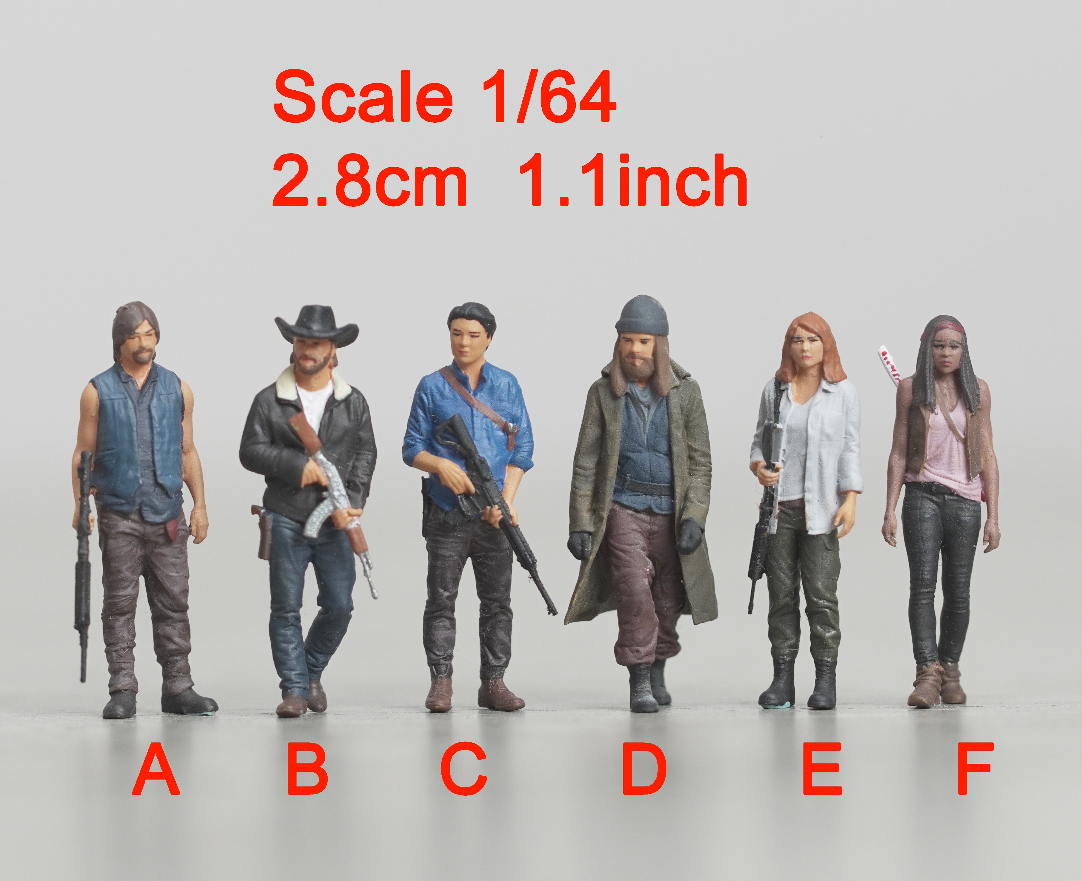 Walking Man figure HO 1/64 1/43 1/24 1/18 Scale handpaint high detail